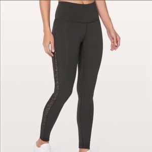 Lululemon Wunder Under Side Mesh Leggings